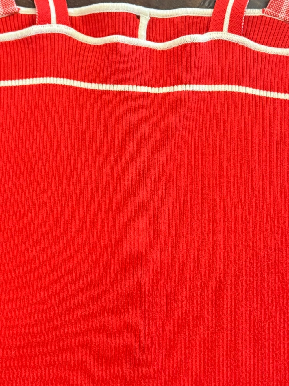 C'ISA Red Ribbed Tank Top with White Trim Size L - Picture 12 of 15